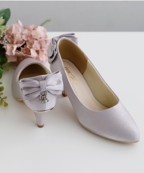 Cupid Heart（キューピッドハート）の「【Cupid Heart】結婚式パンプス　バックリボンチャーム付きパンプス（パンプス・レディース・ブラック/ベージュ/シルバー・M/L/S）」の15枚目の写真