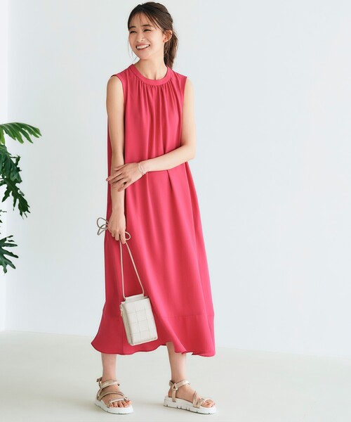 夏にうれしい機能付き！【ひんやり/洗える】ふわりんロングワンピース