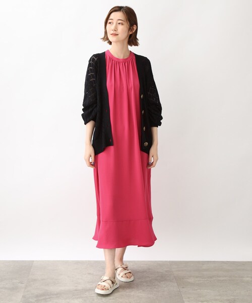 夏にうれしい機能付き！【ひんやり/洗える】ふわりんロングワンピース