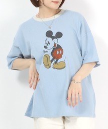 Disney（ディズニー）の「Disney（ディズニー）ミッキーマウスリンガーTシャツ（Tシャツ/カットソー・メンズ）」