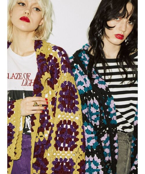 jouetie（ジュエティ）の「クロシェカーデ（カーディガン/ボレロ・レディース・ブラック/ピンク/イエロー・MEDIUM）」の13枚目の写真