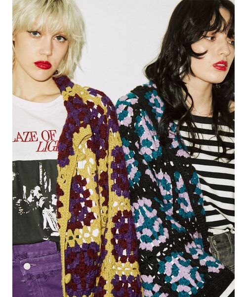 jouetie（ジュエティ）の「クロシェカーデ（カーディガン/ボレロ・レディース・ブラック/ピンク/イエロー・MEDIUM）」の14枚目の写真