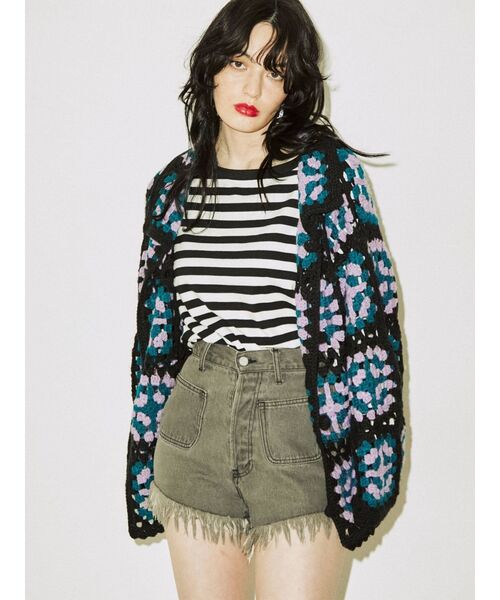 jouetie（ジュエティ）の「クロシェカーデ（カーディガン/ボレロ・レディース・ブラック/ピンク/イエロー・MEDIUM）」の16枚目の写真