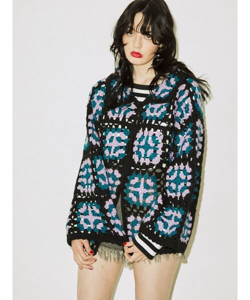 jouetie（ジュエティ）の「クロシェカーデ（カーディガン/ボレロ・レディース・ブラック/ピンク/イエロー・MEDIUM）」の18枚目の写真