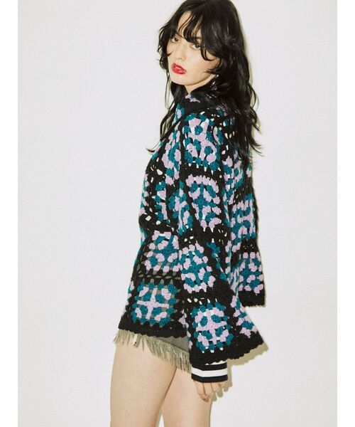 jouetie（ジュエティ）の「クロシェカーデ（カーディガン/ボレロ・レディース・ブラック/ピンク/イエロー・MEDIUM）」の19枚目の写真