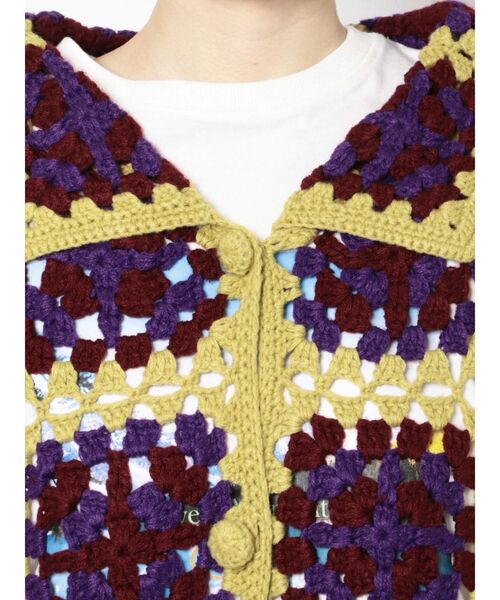 jouetie（ジュエティ）の「クロシェカーデ（カーディガン/ボレロ・レディース・ブラック/ピンク/イエロー・MEDIUM）」の5枚目の写真