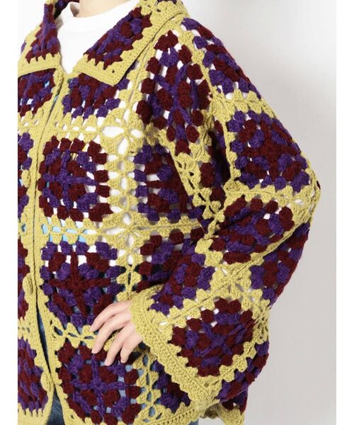 jouetie（ジュエティ）の「クロシェカーデ（カーディガン/ボレロ・レディース・ブラック/ピンク/イエロー・MEDIUM）」の6枚目の写真