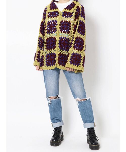 jouetie（ジュエティ）の「クロシェカーデ（カーディガン/ボレロ・レディース・ブラック/ピンク/イエロー・MEDIUM）」の8枚目の写真