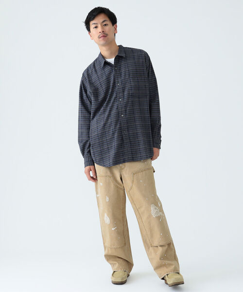 BEAMS（ビームス）の「BEAMS / イージーフィット ドビーチェック ミニレギュラーシャツ（シャツ/ブラウス・メンズ・ネイビー/ブラウン・S/L/M/XL）」の14枚目の写真