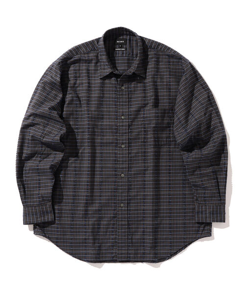 BEAMS（ビームス）の「BEAMS / イージーフィット ドビーチェック ミニレギュラーシャツ（シャツ/ブラウス・メンズ・ネイビー/ブラウン・S/L/M/XL）」の18枚目の写真