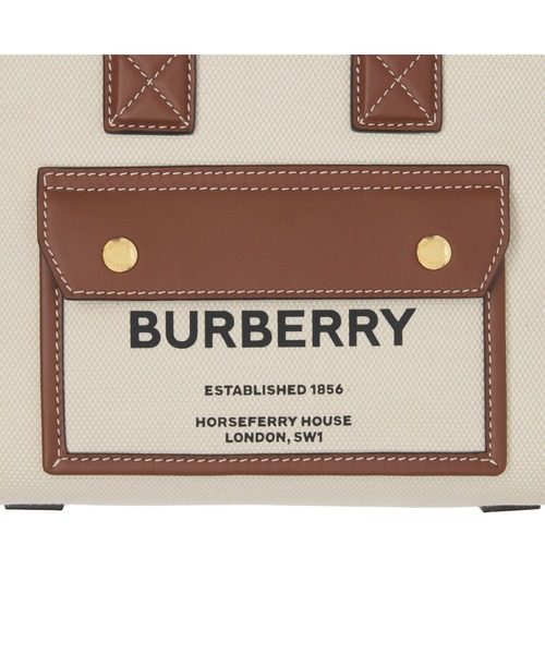 BURBERRY（バーバリー）の「ミニ ツートン キャンバス＆レザー フレヤトート（トートバッグ・レディース・ナチュラル・ONE SIZE）」の11枚目の写真