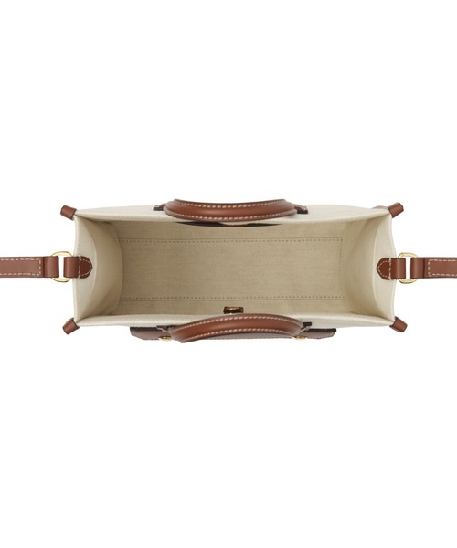 BURBERRY（バーバリー）の「ミニ ツートン キャンバス＆レザー フレヤトート（トートバッグ・レディース・ナチュラル・ONE SIZE）」の4枚目の写真