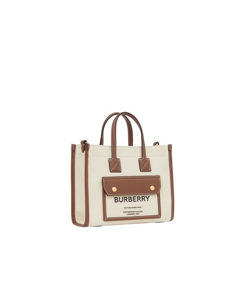 BURBERRY（バーバリー）の「ミニ ツートン キャンバス＆レザー フレヤトート（トートバッグ・レディース・ナチュラル・ONE SIZE）」の7枚目の写真