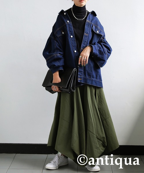 antiqua（アンティカ）の「×大人可愛い♪ゆるデニムジャケット（デニムジャケット・レディース・インディゴブルー/ブラック/グレー・FREE）」の15枚目の写真