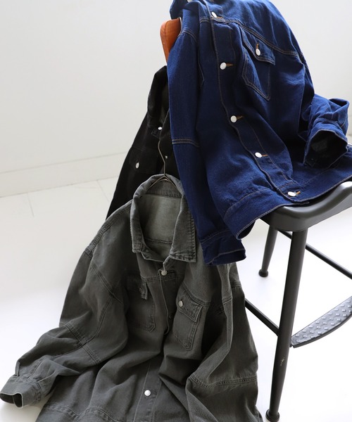 antiqua（アンティカ）の「×大人可愛い♪ゆるデニムジャケット（デニムジャケット・レディース・インディゴブルー/ブラック/グレー・FREE）」の17枚目の写真