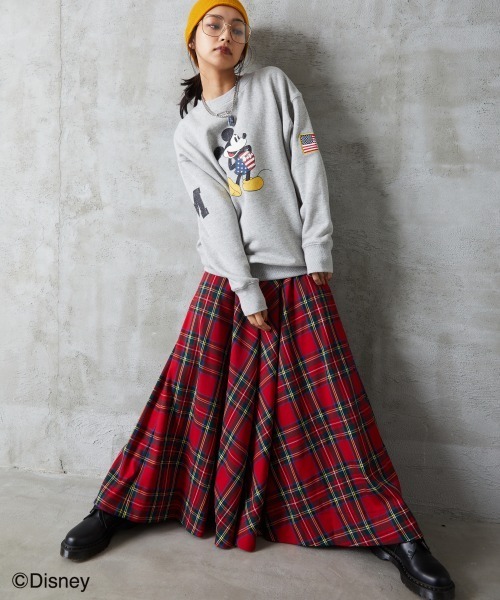 GEVS.(ジェイヴィス)の「 チェックマキシフレアスカート <大きいサイズ有>GEVS.(スカート・レディース・レッド系/ブラック系/グレー系・LL/L/4L/3L/5L/M)」の4枚目の写真