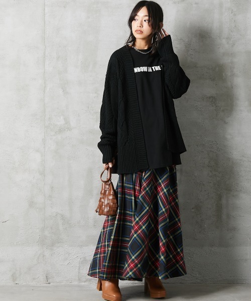 GEVS.(ジェイヴィス)の「 チェックマキシフレアスカート <大きいサイズ有>GEVS.(スカート・レディース・レッド系/ブラック系/グレー系・LL/L/4L/3L/5L/M)」の12枚目の写真