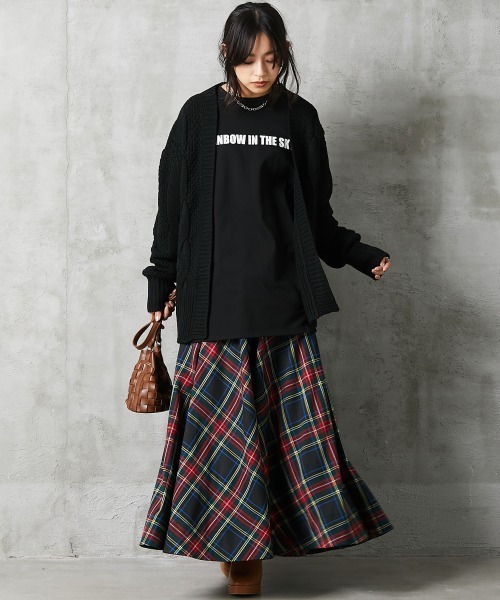 GEVS.(ジェイヴィス)の「 チェックマキシフレアスカート <大きいサイズ有>GEVS.(スカート・レディース・レッド系/ブラック系/グレー系・LL/L/4L/3L/5L/M)」の13枚目の写真