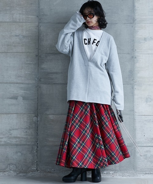 GEVS.(ジェイヴィス)の「 チェックマキシフレアスカート <大きいサイズ有>GEVS.(スカート・レディース・レッド系/ブラック系/グレー系・LL/L/4L/3L/5L/M)」の21枚目の写真