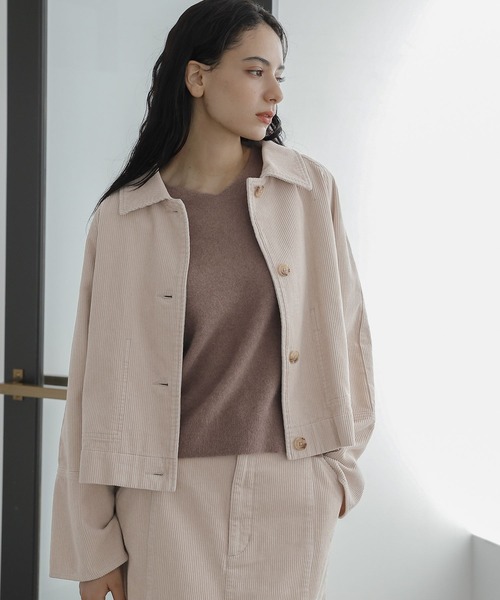LAKOLE（ラコレ）の「8Wコーデュロイコクーンブルゾン[セットアップ対応] / 158271（ブルゾン・レディース・ダークブラウン/オレンジ系その他/グレイッシュベージュ・SMALL/MEDIUM）」の2枚目の写真