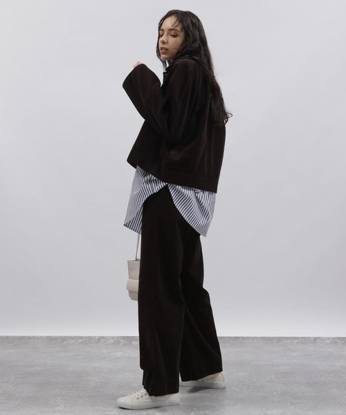 LAKOLE（ラコレ）の「8Wコーデュロイコクーンブルゾン[セットアップ対応] / 158271（ブルゾン・レディース・ダークブラウン/オレンジ系その他/グレイッシュベージュ・SMALL/MEDIUM）」の7枚目の写真