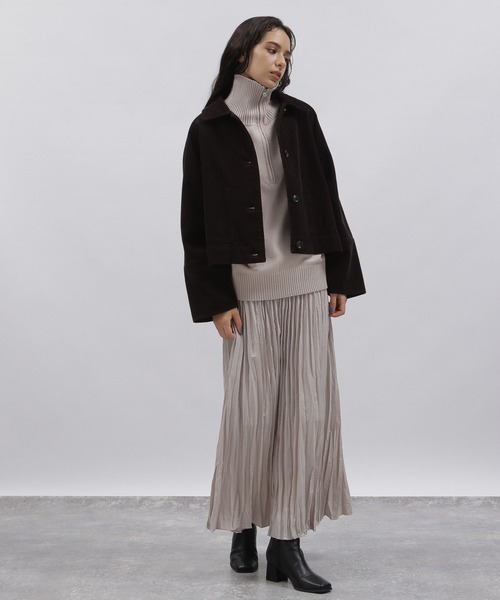 LAKOLE（ラコレ）の「8Wコーデュロイコクーンブルゾン[セットアップ対応] / 158271（ブルゾン・レディース・ダークブラウン/オレンジ系その他/グレイッシュベージュ・SMALL/MEDIUM）」の14枚目の写真