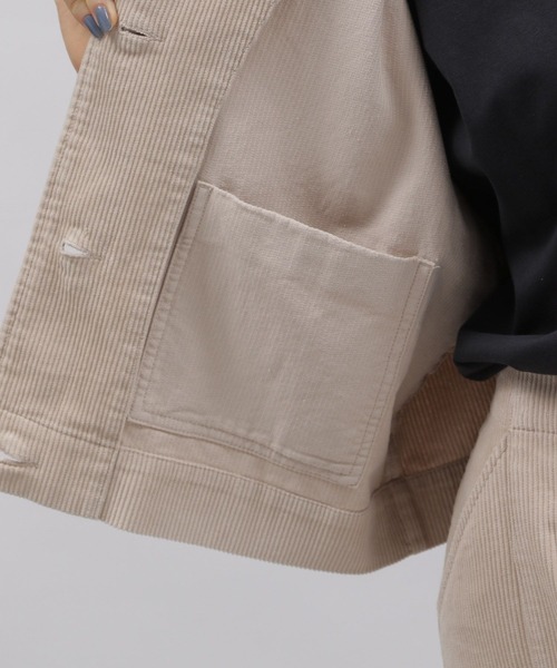 LAKOLE（ラコレ）の「8Wコーデュロイコクーンブルゾン[セットアップ対応] / 158271（ブルゾン・レディース・ダークブラウン/オレンジ系その他/グレイッシュベージュ・SMALL/MEDIUM）」の6枚目の写真