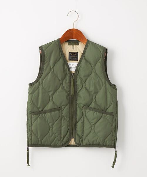 TAION（タイオン）の「＜TAION＞ MILITARY ベスト 130-140cm（ダウンベスト・キッズ・ブラック/オリーブ/ベージュ・140cm/130cm）」の3枚目の写真