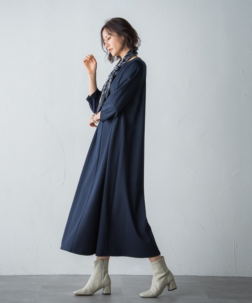 LAUTREAMONT（ロートレアモン）の「【WEB別注】スカーフ付きワンピース≪ロング丈あり≫（ワンピース・レディース・ブラック/ネイビー/カーキ・11号/9号）」の11枚目の写真