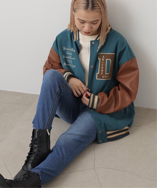 DOUBLE NAME（ダブルネーム）の「配色リバーシブルスタジャン（スタジャン・レディース・ネイビー/グリーン/キナリ・FREE）」の18枚目の写真