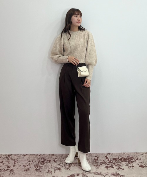 EPIMI E'PIMMY（エピミエピミー）の「袖ボリュームシャギーニット（ニット/セーター・レディース・ベージュ/ピンク/ブラック/オフホワイト・MEDIUM）」の12枚目の写真