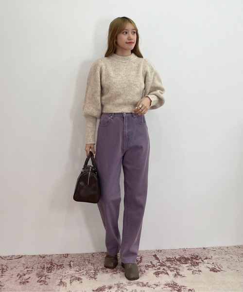 EPIMI E'PIMMY（エピミエピミー）の「袖ボリュームシャギーニット（ニット/セーター・レディース・ベージュ/ピンク/ブラック/オフホワイト・MEDIUM）」の8枚目の写真