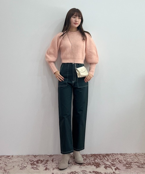 EPIMI E'PIMMY（エピミエピミー）の「袖ボリュームシャギーニット（ニット/セーター・レディース・ベージュ/ピンク/ブラック/オフホワイト・MEDIUM）」の19枚目の写真