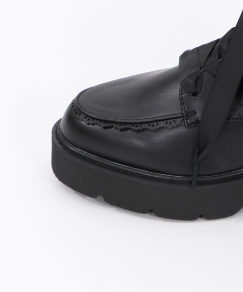 axes femme（アクシーズファム）の「レースアップショートブーツ（ブーツ・レディース・ブラック/モカ・LARGE/MEDIUM）」の22枚目の写真