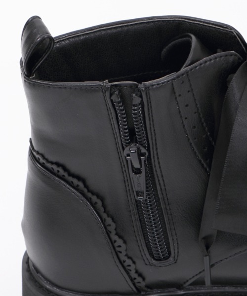 axes femme（アクシーズファム）の「レースアップショートブーツ（ブーツ・レディース・ブラック/モカ・LARGE/MEDIUM）」の21枚目の写真