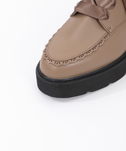 axes femme（アクシーズファム）の「レースアップショートブーツ（ブーツ・レディース・ブラック/モカ・LARGE/MEDIUM）」の7枚目の写真