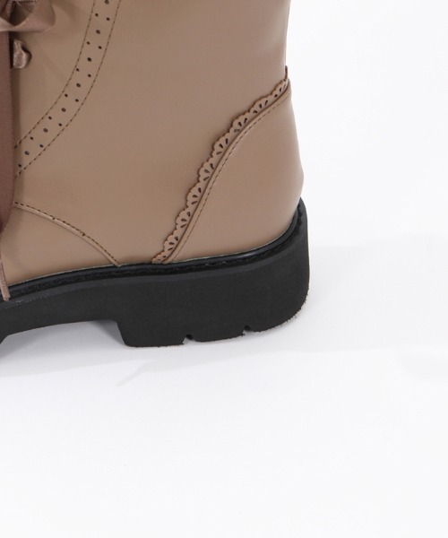 axes femme（アクシーズファム）の「レースアップショートブーツ（ブーツ・レディース・ブラック/モカ・LARGE/MEDIUM）」の8枚目の写真