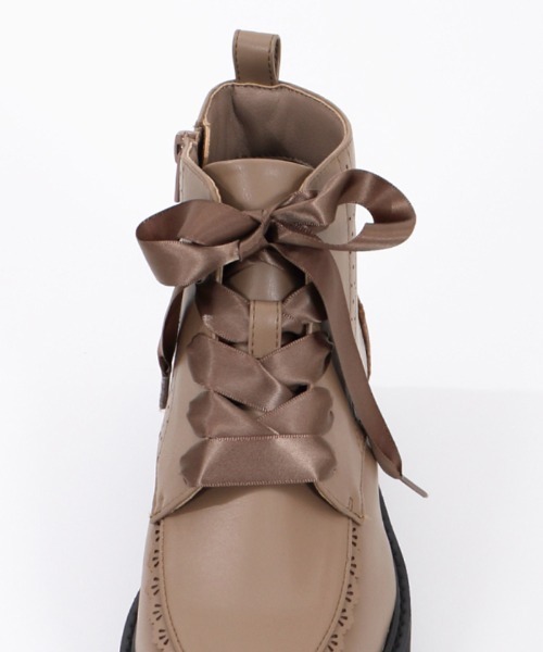 axes femme（アクシーズファム）の「レースアップショートブーツ（ブーツ・レディース・ブラック/モカ・LARGE/MEDIUM）」の10枚目の写真