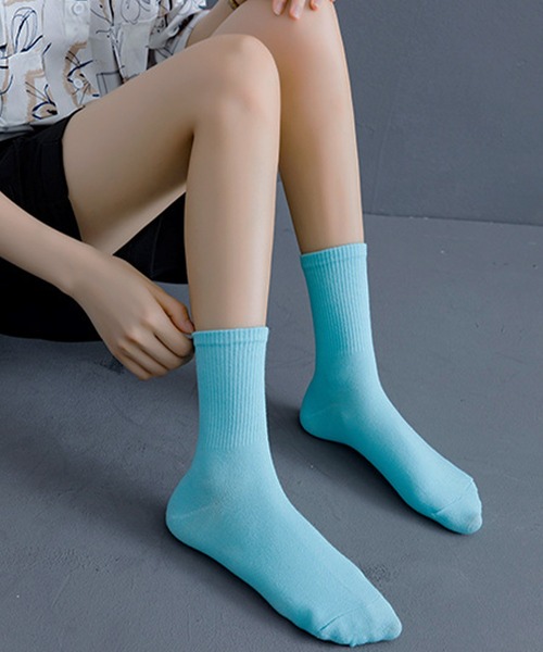 EPICKS（エピックス）の「ネオンカラー　ミドルソックス　レディースソックス靴下（ソックス/靴下・レディース・オレンジ/カーキ/ライトピンク/ブラック/ホワイト/ライトグリーン/ブルー/パープル/ターコイズブルー/ライトパープル/イエロー/ピンク/ライム/ダークグリーン・F）」の22枚目の写真