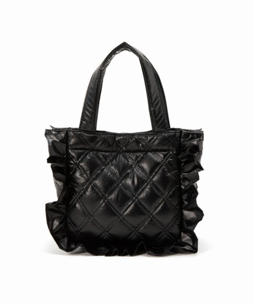 Casselini（キャセリーニ）の「Casselini(キャセリーニ)キルティングフリルバッグ（ハンドバッグ・レディース・ブラック/アイボリー/グリーン/オレンジ・FREE）」の5枚目の写真