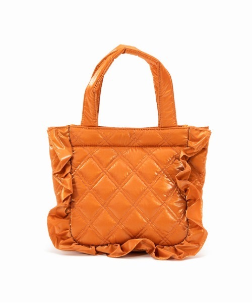 Casselini（キャセリーニ）の「Casselini(キャセリーニ)キルティングフリルバッグ（ハンドバッグ・レディース・ブラック/アイボリー/グリーン/オレンジ・FREE）」の7枚目の写真
