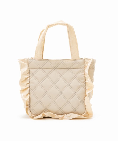 Casselini（キャセリーニ）の「Casselini(キャセリーニ)キルティングフリルバッグ（ハンドバッグ・レディース・ブラック/アイボリー/グリーン/オレンジ・FREE）」の9枚目の写真