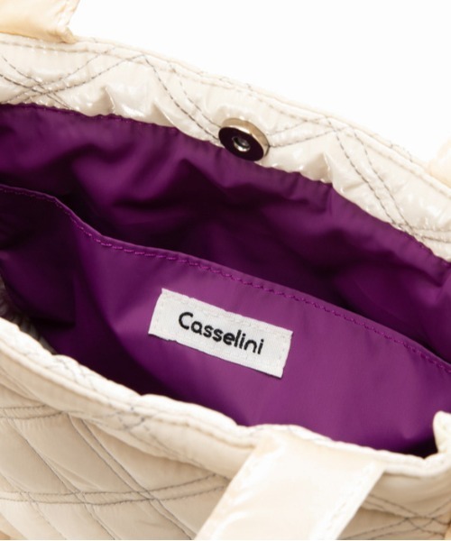 Casselini（キャセリーニ）の「Casselini(キャセリーニ)キルティングフリルバッグ（ハンドバッグ・レディース・ブラック/アイボリー/グリーン/オレンジ・FREE）」の10枚目の写真