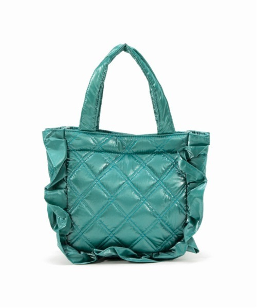 Casselini（キャセリーニ）の「Casselini(キャセリーニ)キルティングフリルバッグ（ハンドバッグ・レディース・ブラック/アイボリー/グリーン/オレンジ・FREE）」の14枚目の写真