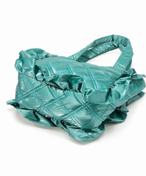 Casselini（キャセリーニ）の「Casselini(キャセリーニ)キルティングフリルバッグ（ハンドバッグ・レディース・ブラック/アイボリー/グリーン/オレンジ・FREE）」の16枚目の写真