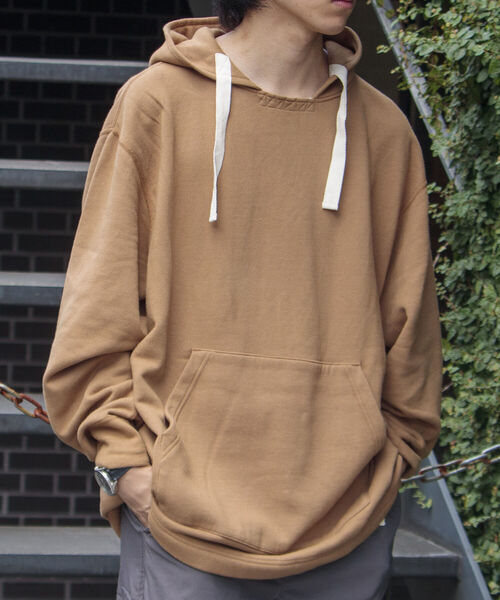 ARMY TWILL(アーミーツイル)の「【ARMY TWILL/アーミーツイル】アノラックパーカー スウェットパーカー 後付けフード 裏起毛(パーカー・メンズ・キャメル/チャコールグレー・M/L)」の1枚目の写真