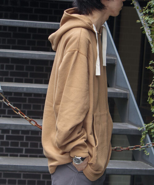 ARMY TWILL(アーミーツイル)の「【ARMY TWILL/アーミーツイル】アノラックパーカー スウェットパーカー 後付けフード 裏起毛(パーカー・メンズ・キャメル/チャコールグレー・M/L)」の7枚目の写真