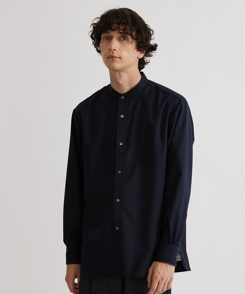 MARKAWARE オーガニックウール バンドカラーシャツ　OliveCheck MARKAWARE オーガニックウール バンドカラーシャツ OliveCheck