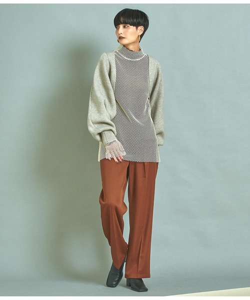 Settimissimo（セッティミッシモ）の「センタープレスウエストタックスラックスパンツ（スラックス・レディース・ブラック/パープル/ブラウン・M）」の13枚目の写真