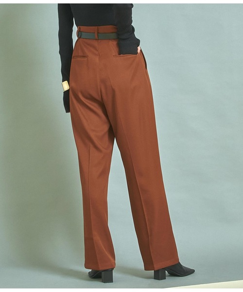 Settimissimo（セッティミッシモ）の「センタープレスウエストタックスラックスパンツ（スラックス・レディース・ブラック/パープル/ブラウン・M）」の11枚目の写真